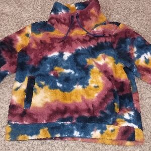 Women's Marissa Olivia Sweater Size Large Tie Dye Sherpa Warm Winter Pride...